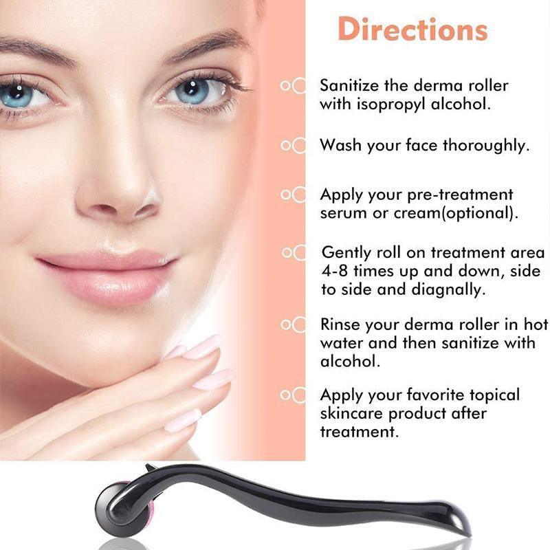Derma Roller Titanium Micro Needle Skin 540 Needles Scars Anti Aging Dermaroller - 0.3mm 3