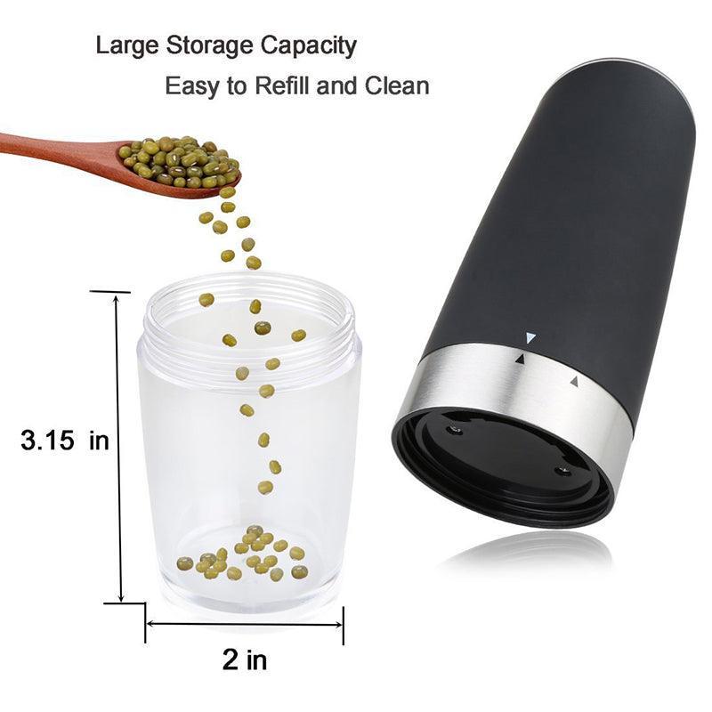 Automatic Gravity Electric Salt or Pepper Mill Grinder Led Battery-Operated 3