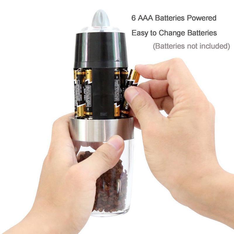 Automatic Gravity Electric Salt or Pepper Mill Grinder Led Battery-Operated 5