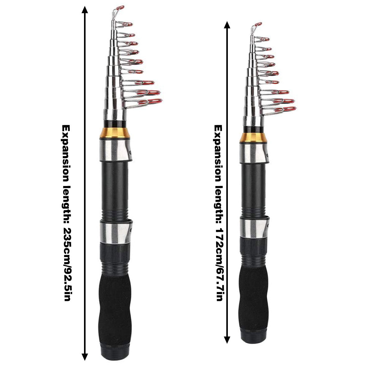 Portable Mini Fishing Rod Fishing Gear Compact Travel Rods for Outdoor Sports - 235cm 3