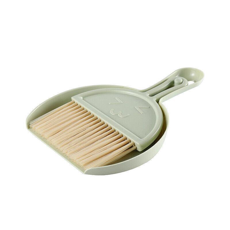 Mini Desktop Sweep Cleaning Brush Keyboard Brush Small Broom Dustpan Set - Green 7