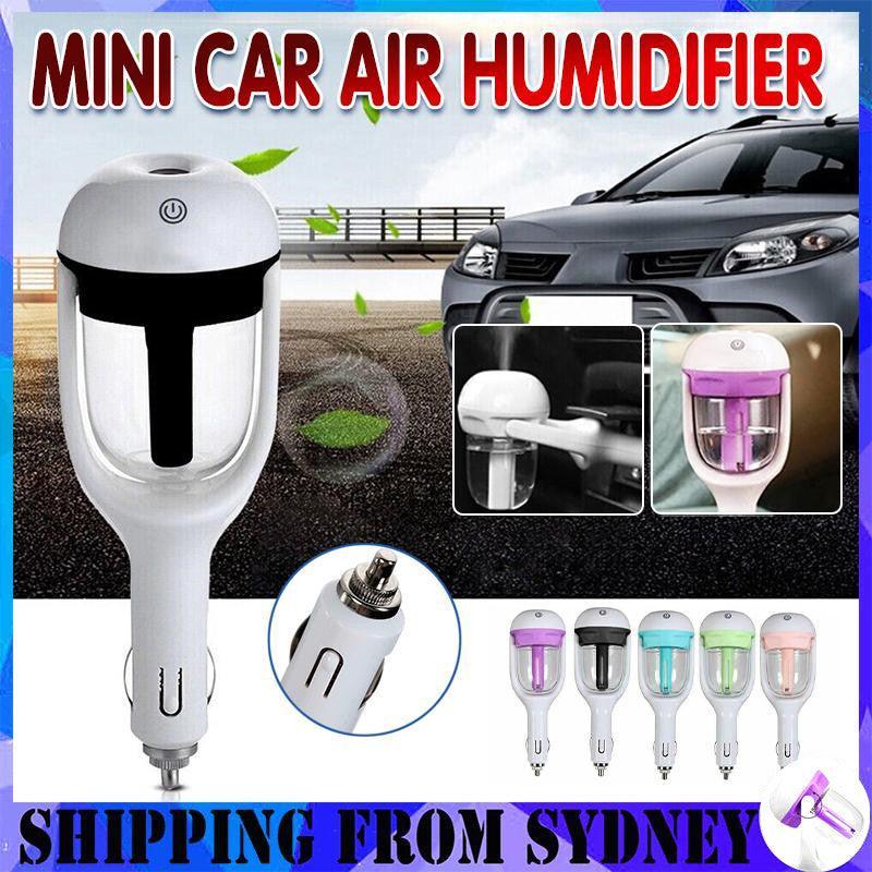 Mini Car Air Humidifier Essential Oil Diffuser Ultrasonic Aroma Mist Purifier - Pink