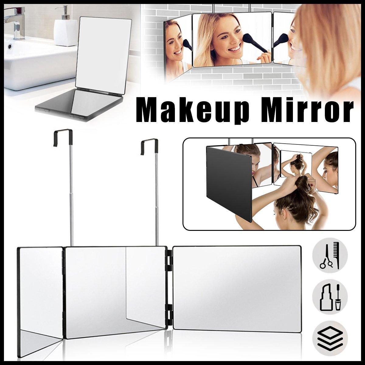 3Way Makeup Mirror for Hair Cutting Styling Hanging Beauty Tool Adjustable