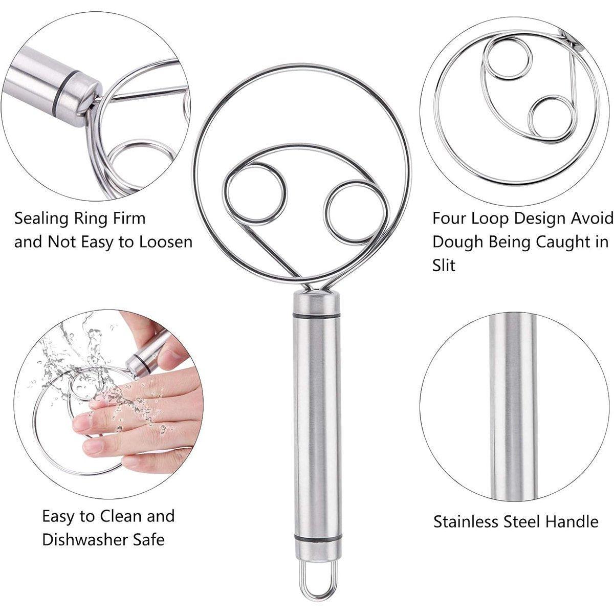 Stainless Steel Double Eye Coil Flour Mixer Household Baking Tool Egg Beate 4