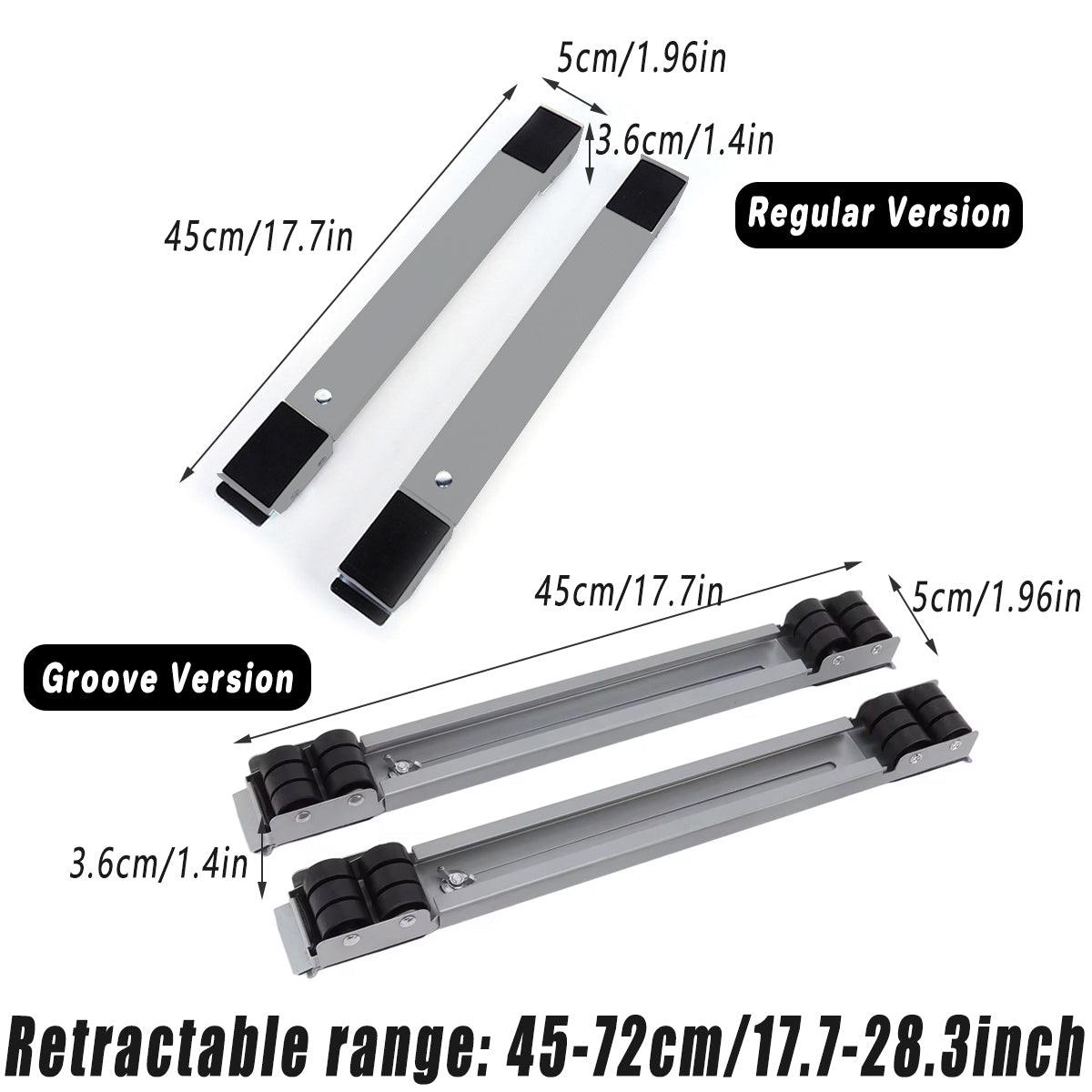 2pcs Adjustable Refrigerator Washing Machine Base Stand Movable Support Shelf - Grooved 3