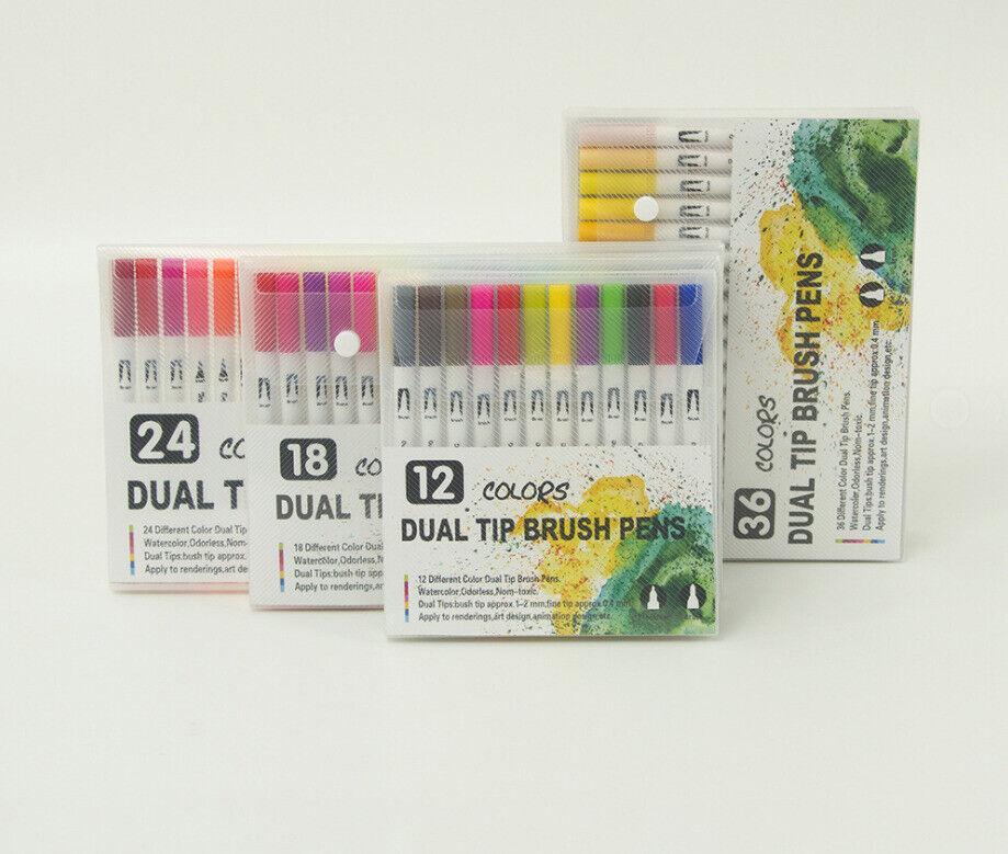 12-120 Watercolor Brush Pen Set Artist Sketch Marker - Black-12 Colours 5