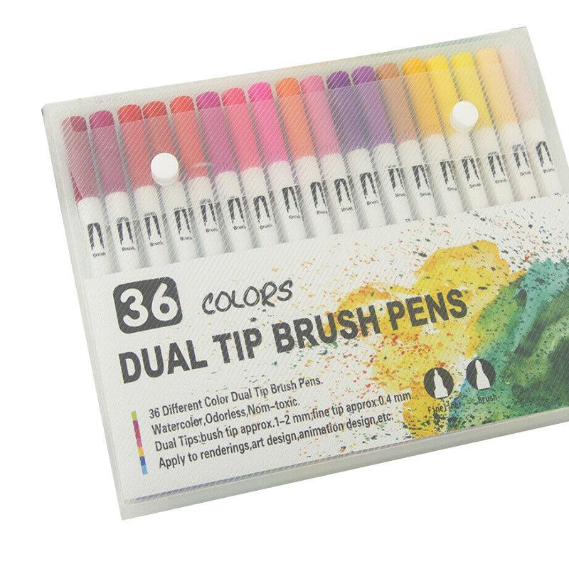 12-120 Watercolor Brush Pen Set Artist Sketch Marker - Black-24 Colours 10