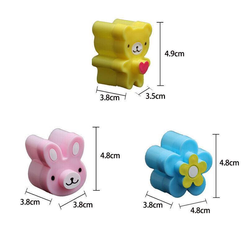 3PCS Sandwich Cutter Set Rabbit Bear Flower Bread Mold for Bento Lunch Cake Cookies 3