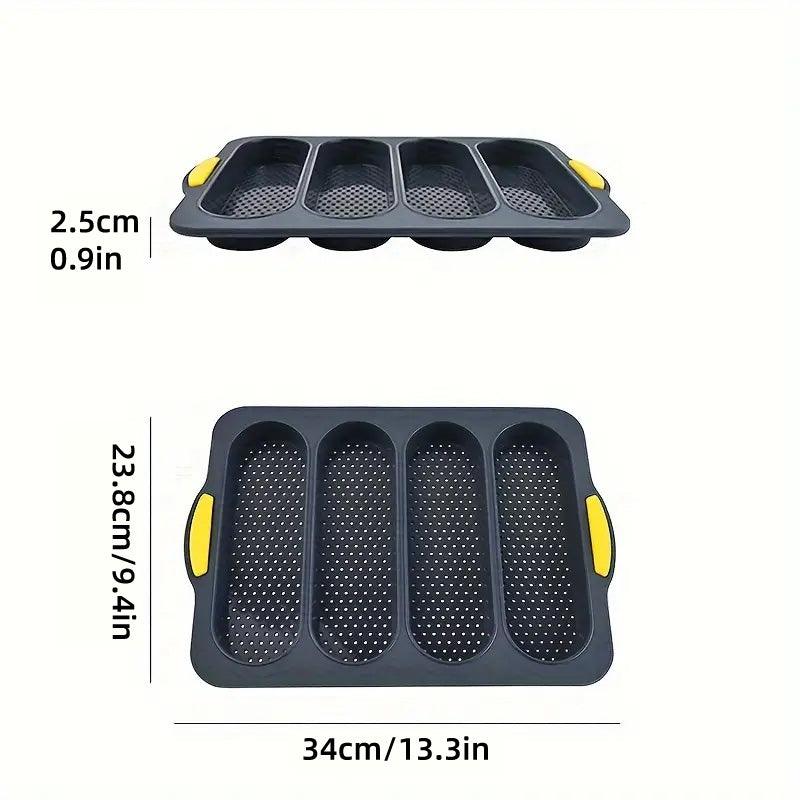 Silicone Cake Mould Oval 4 Compartment Non Stick Baking Pan Home Kitchen Tools 3