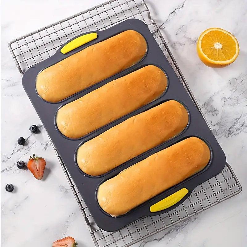 Silicone Cake Mould Oval 4 Compartment Non Stick Baking Pan Home Kitchen Tools 4