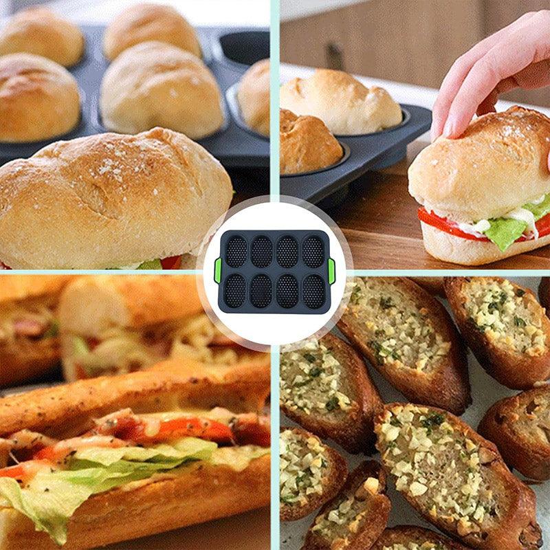 Silicone Cake Mould Oval 8 Compartment Non Stick Baking Pan Kitchen Tools Set 4