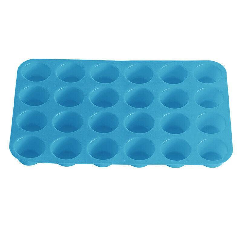 24 Cavity Pan Tray Silicone Mini Cupcake Cookie Baking Mold Au - Orange 8