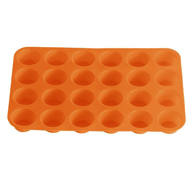 24 Cavity Pan Tray Silicone Mini Cupcake Cookie Baking Mold Au - Red 6