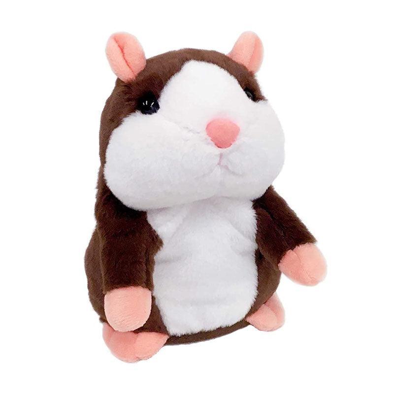 Plush Talking Hamster Toy with Voice Mimicry Nod Action Xmas Gift for Pet Lovers - Dark Brown 8