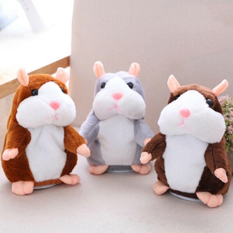 Plush Talking Hamster Toy with Voice Mimicry Nod Action Xmas Gift for Pet Lovers - Grey 3