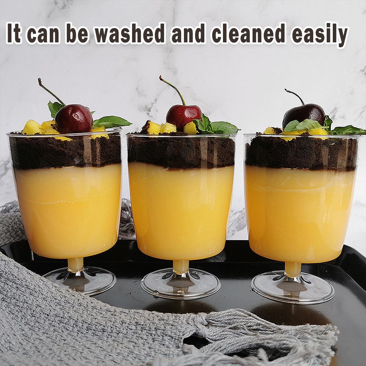 30pcs Clear Hard Plastic Mousse Cake Cup Pudding Ice Cream Dessert Serving Cups 5