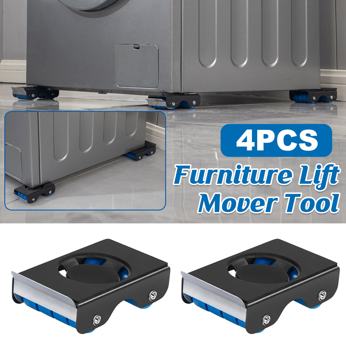 4pcs Movable Washing Machine Stand Furniture Moving Bracket Appliance Roller