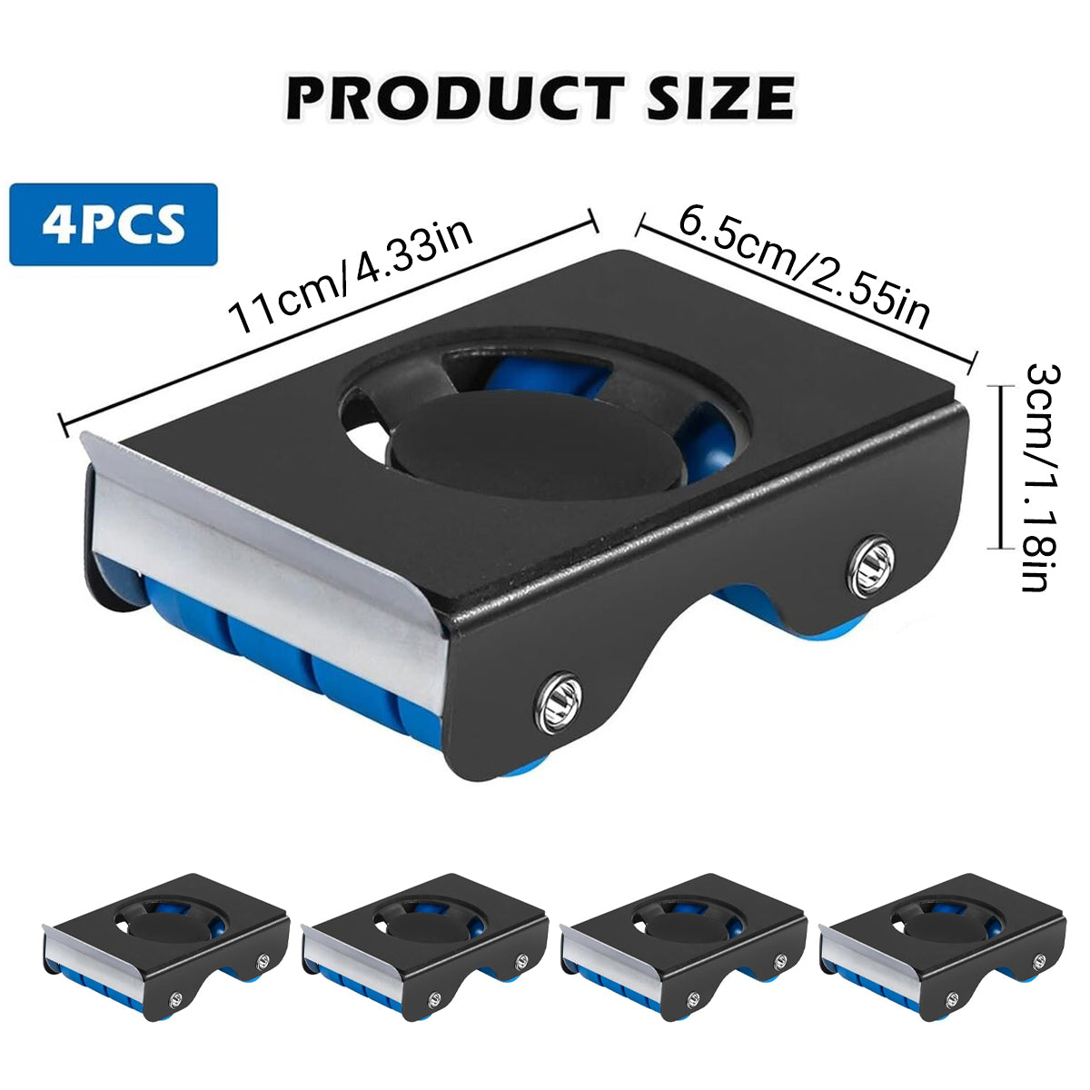 4pcs Movable Washing Machine Stand Furniture Moving Bracket Appliance Roller 3