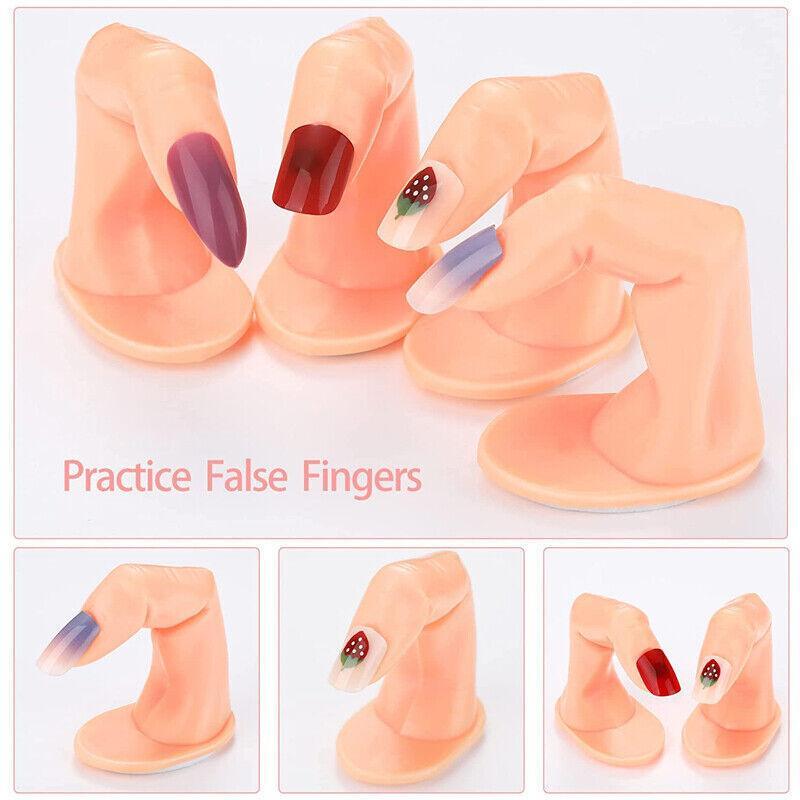 5PCS Model Fake Display Hand Nail Art Practice Finger For Training Manicure 4