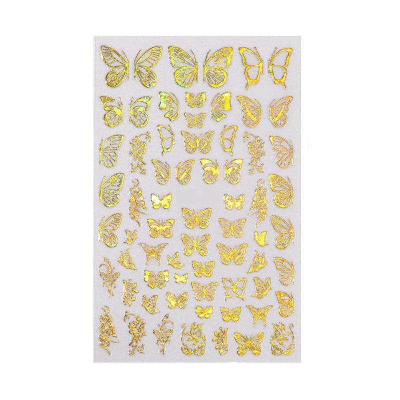 3D Nail Butterfly Design Sticker Decor Decal Holographic Laser Nail Art Sticker - Silver L-01 7