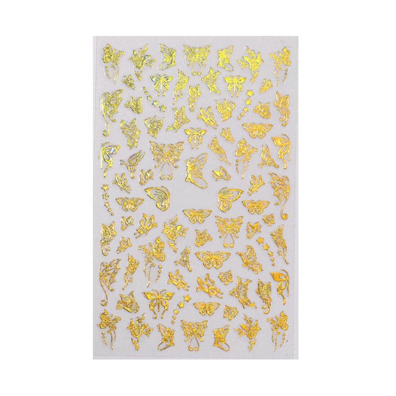 3D Nail Butterfly Design Sticker Decor Decal Holographic Laser Nail Art Sticker - Silver L-01 9
