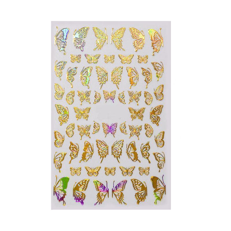3D Nail Butterfly Design Sticker Decor Decal Holographic Laser Nail Art Sticker - Silver L-04 6