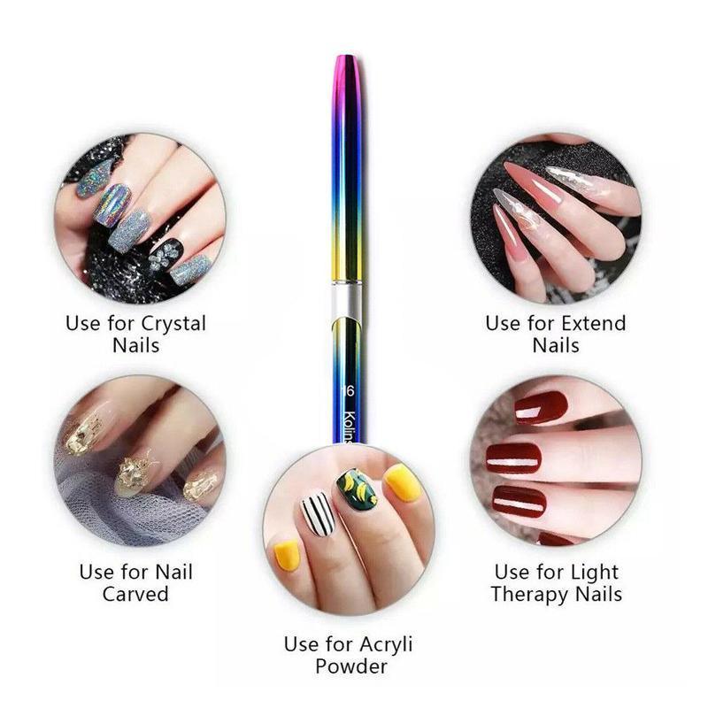 Kolinsky Acrylic Nail Art Brush Manicure Powder Professional Tools Size 2-18 - 6# 4