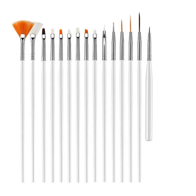 Nail Art Design Brushes Dotting Pen Tool Set Painting Uv Gel Drawing Brush 15Pcs - Black 8