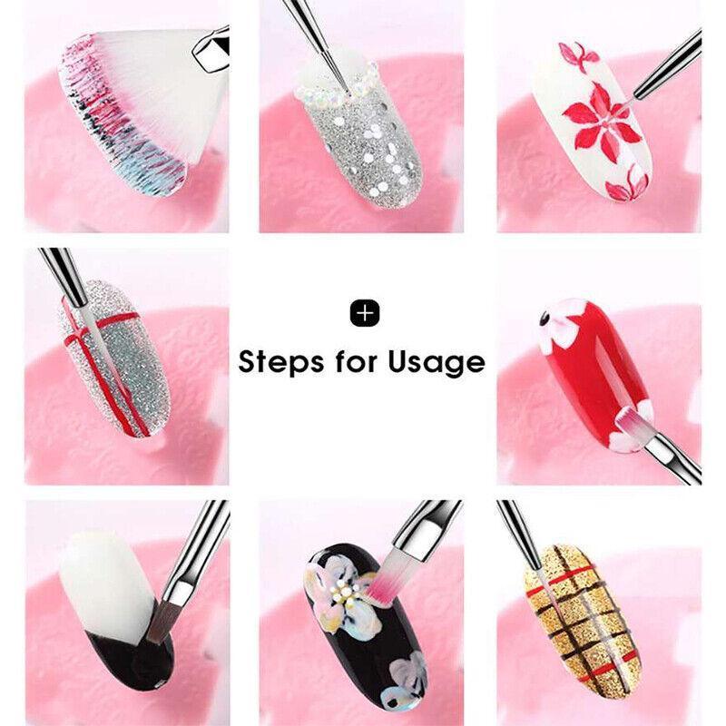 Nail Art Design Brushes Dotting Pen Tool Set Painting Uv Gel Drawing Brush 15Pcs - Pink 3