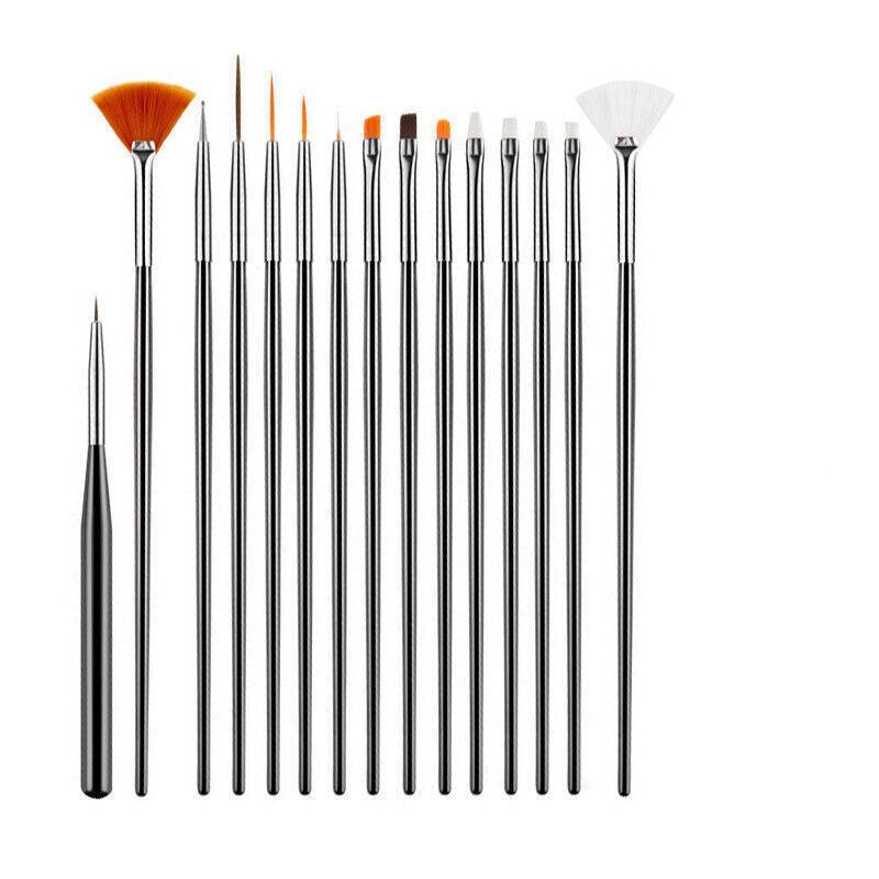 Nail Art Design Brushes Dotting Pen Tool Set Painting Uv Gel Drawing Brush 15Pcs - White 6