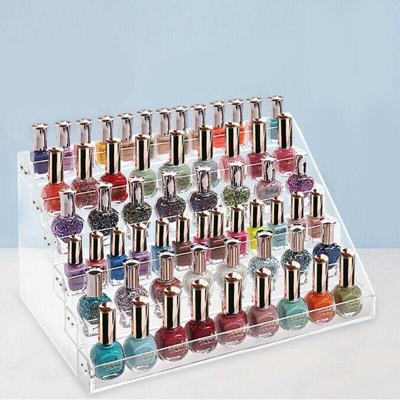 Nail Polish Storage Rack with 4 to 6 Tiers Acrylic Display Stand for Makeup and Lipstick - 5Tiers 4