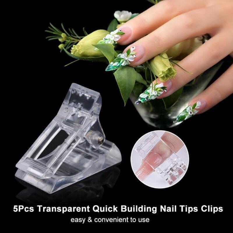 5-50Pcs Nail Tips Clip Clamps For Poly Gel Quick Building Extension Builder Tool - 5PCS 3