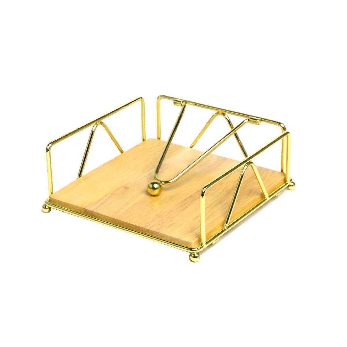 Steel Napkin Holder Serviette Rack Organiser Kitchen Serving Bar 3 Colours - Gold 8