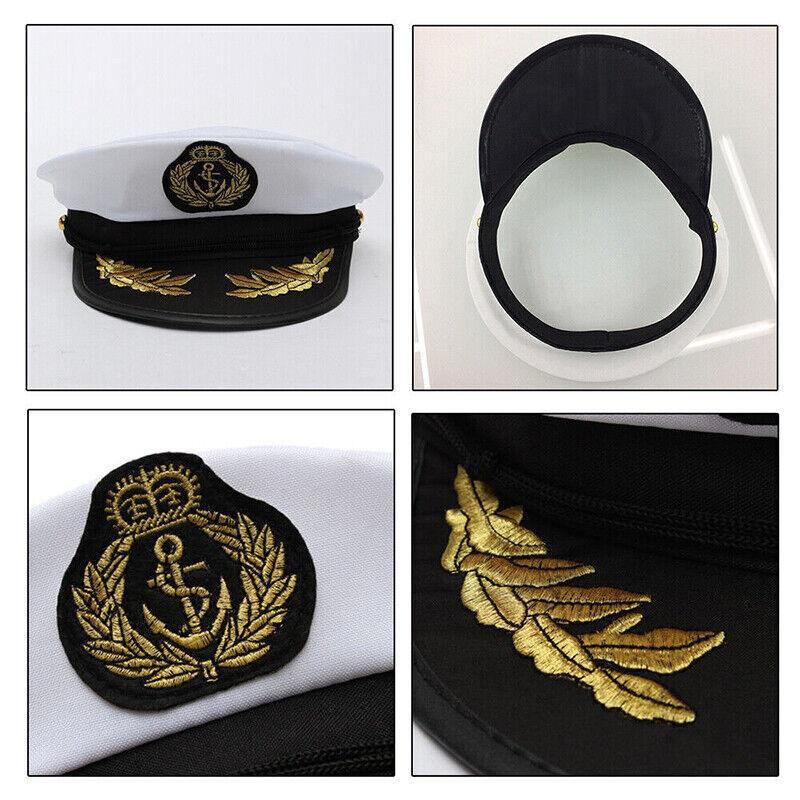 Sailor Cap Boat Captain Hat For Navy Skipper Costume Fancy Marine Dress 4