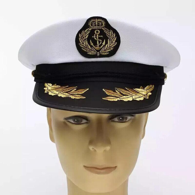 Sailor Cap Boat Captain Hat For Navy Skipper Costume Fancy Marine Dress 5