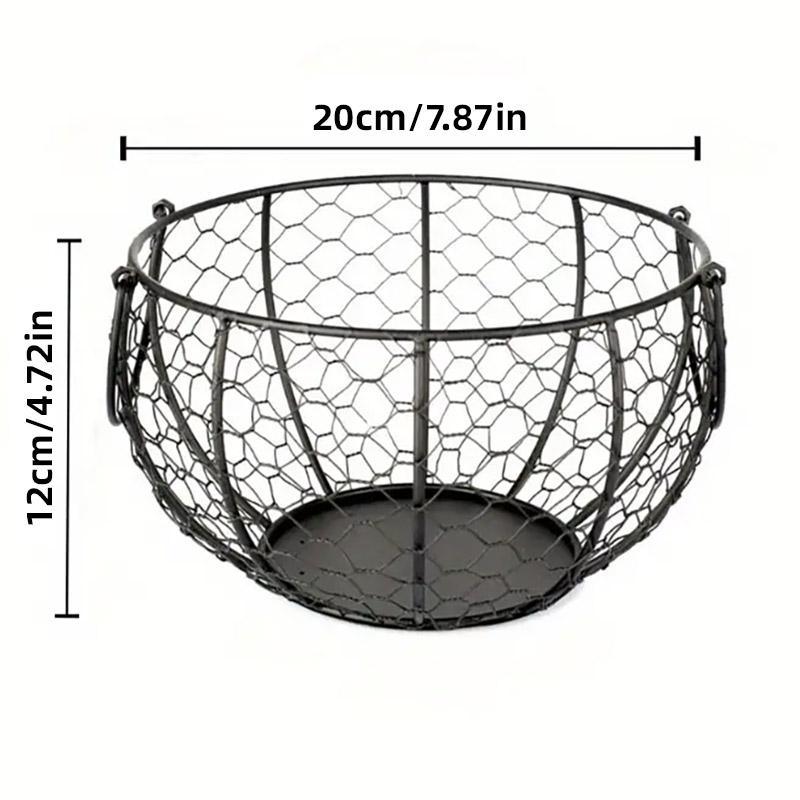Egg Basket Fruit Storage Basket Blue Iron Basket Home Sundries Organiser Holder 3