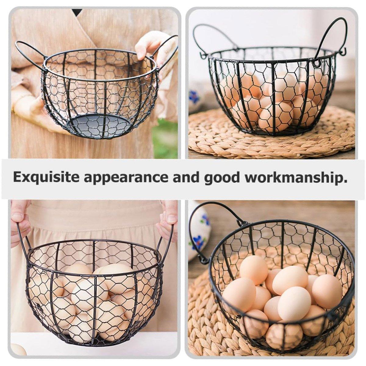 Egg Basket Fruit Storage Basket Blue Iron Basket Home Sundries Organiser Holder 4