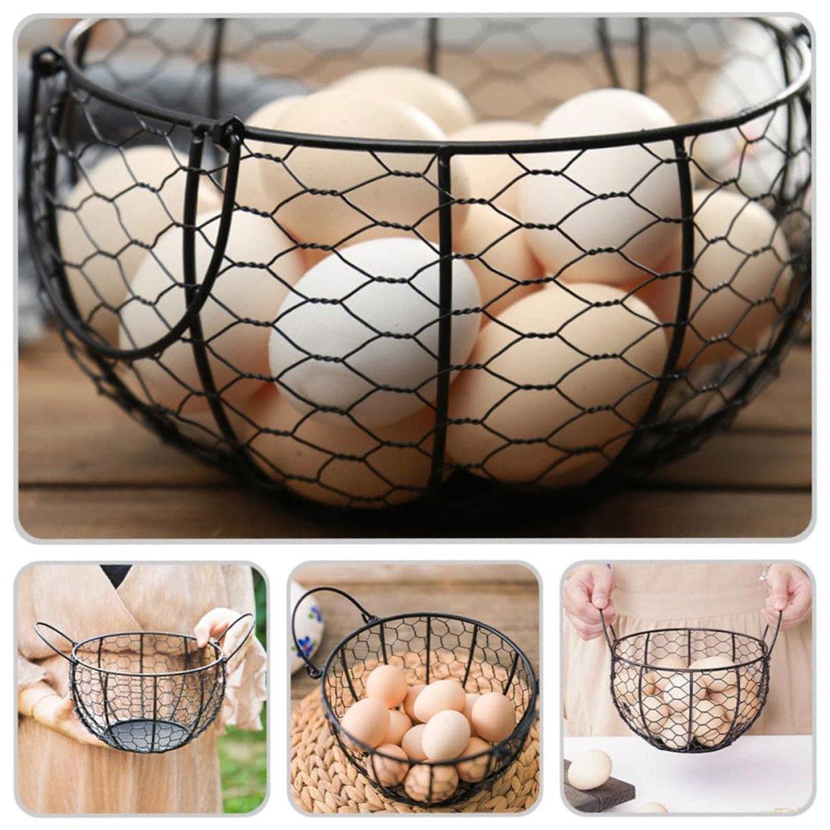 Egg Basket Fruit Storage Basket Blue Iron Basket Home Sundries Organiser Holder 5