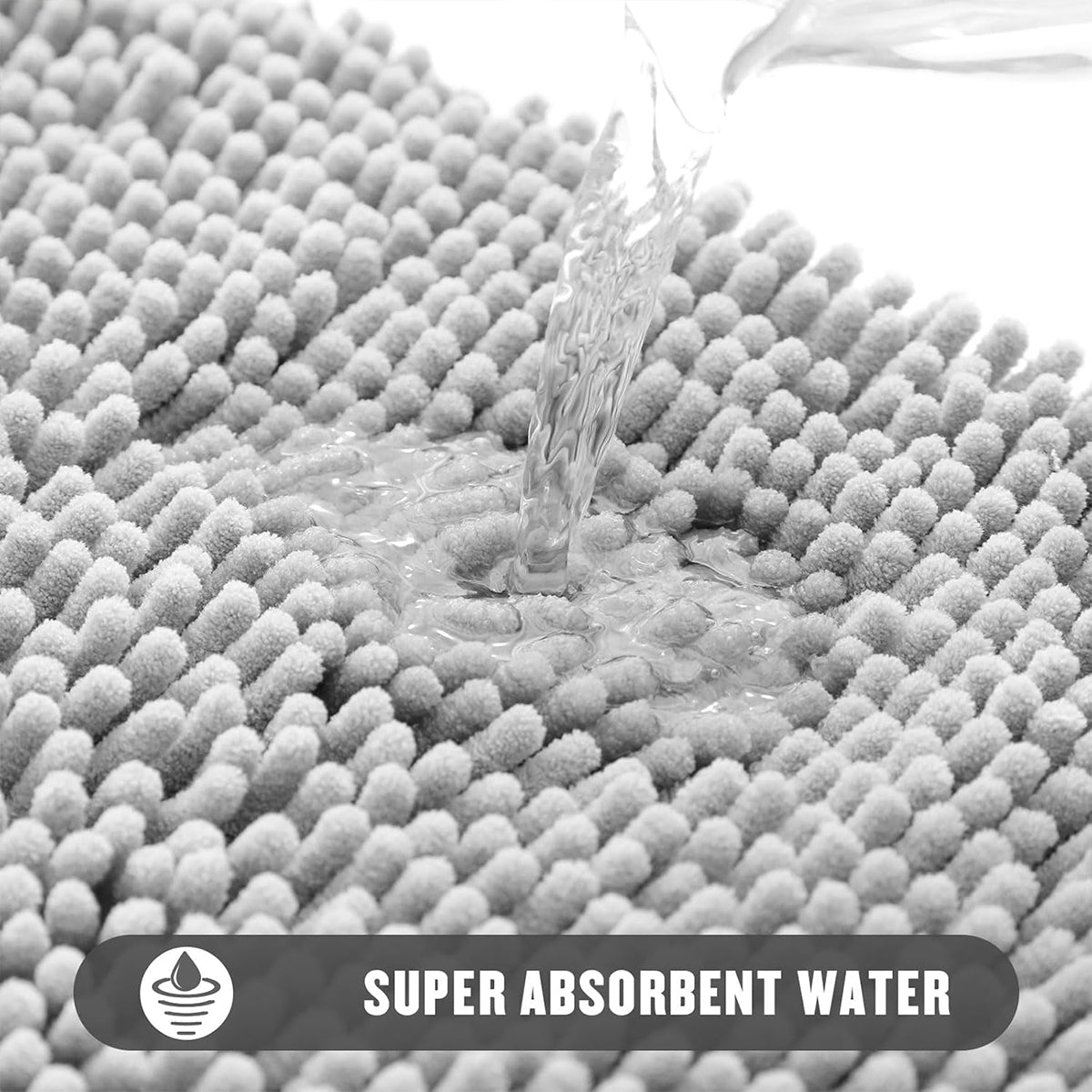 Anti-Slip Bathroom Mat Water-Absorbing Floor Mat Foot Mat Non-Slip Door Mat - Dark Grey 5