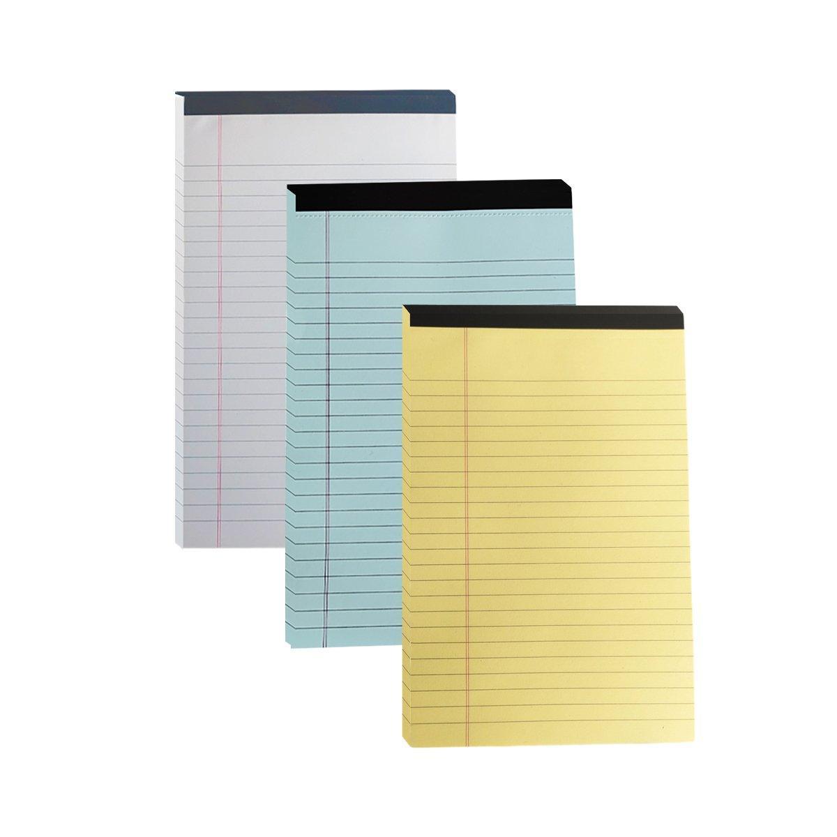 4PCS Tearable Lined Notepad Simple Design Colourful Memo Pad Notebook - Yellow