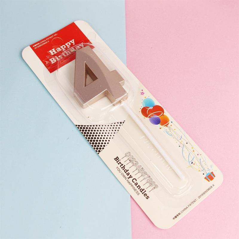 Classic Number Candles Individually Packed With Stand Birthday Make Up Ur Number Rose Gold - Number 1 10