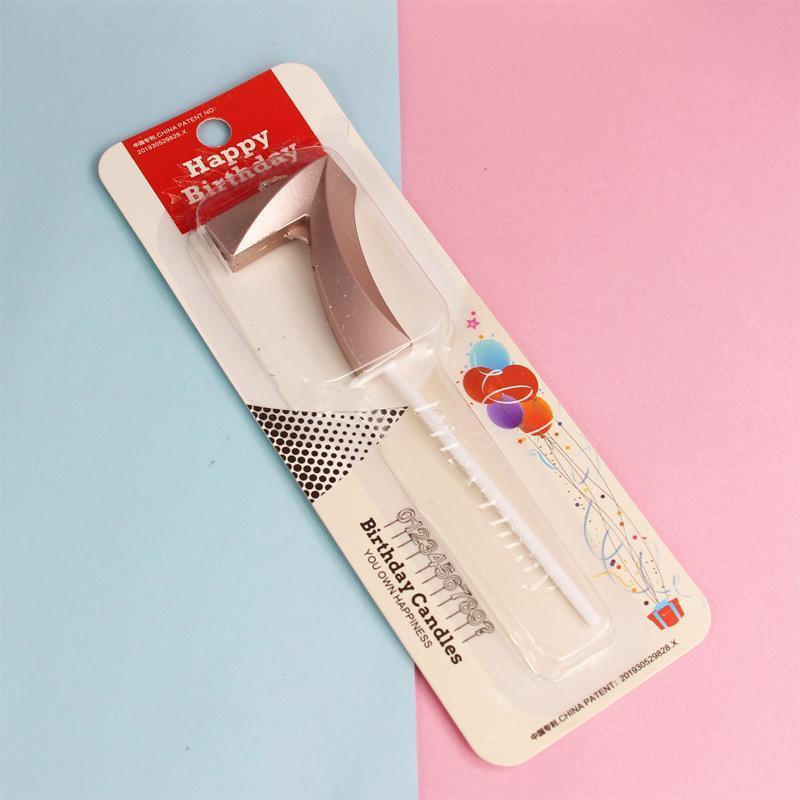 Classic Number Candles Individually Packed With Stand Birthday Make Up Ur Number Rose Gold - Number 1 13