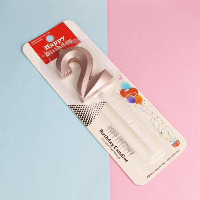 Classic Number Candles Individually Packed With Stand Birthday Make Up Ur Number Rose Gold - Number 4 8