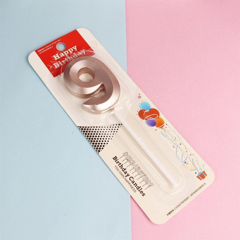 Classic Number Candles Individually Packed With Stand Birthday Make Up Ur Number Rose Gold - Number 4 15