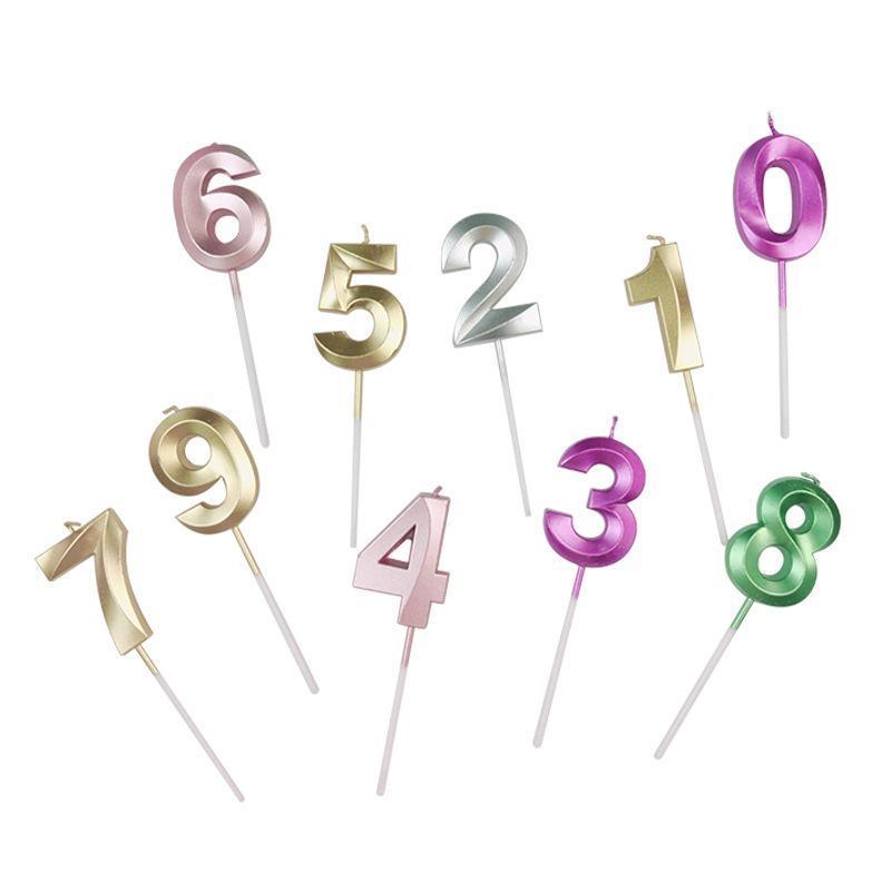 Classic Number Candles Individually Packed With Stand Birthday Make Up Ur Number Rose Gold - Number 5