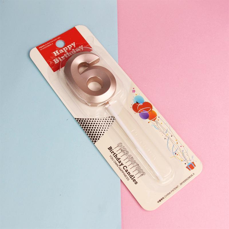 Classic Number Candles Individually Packed With Stand Birthday Make Up Ur Number Rose Gold - Number 7 12