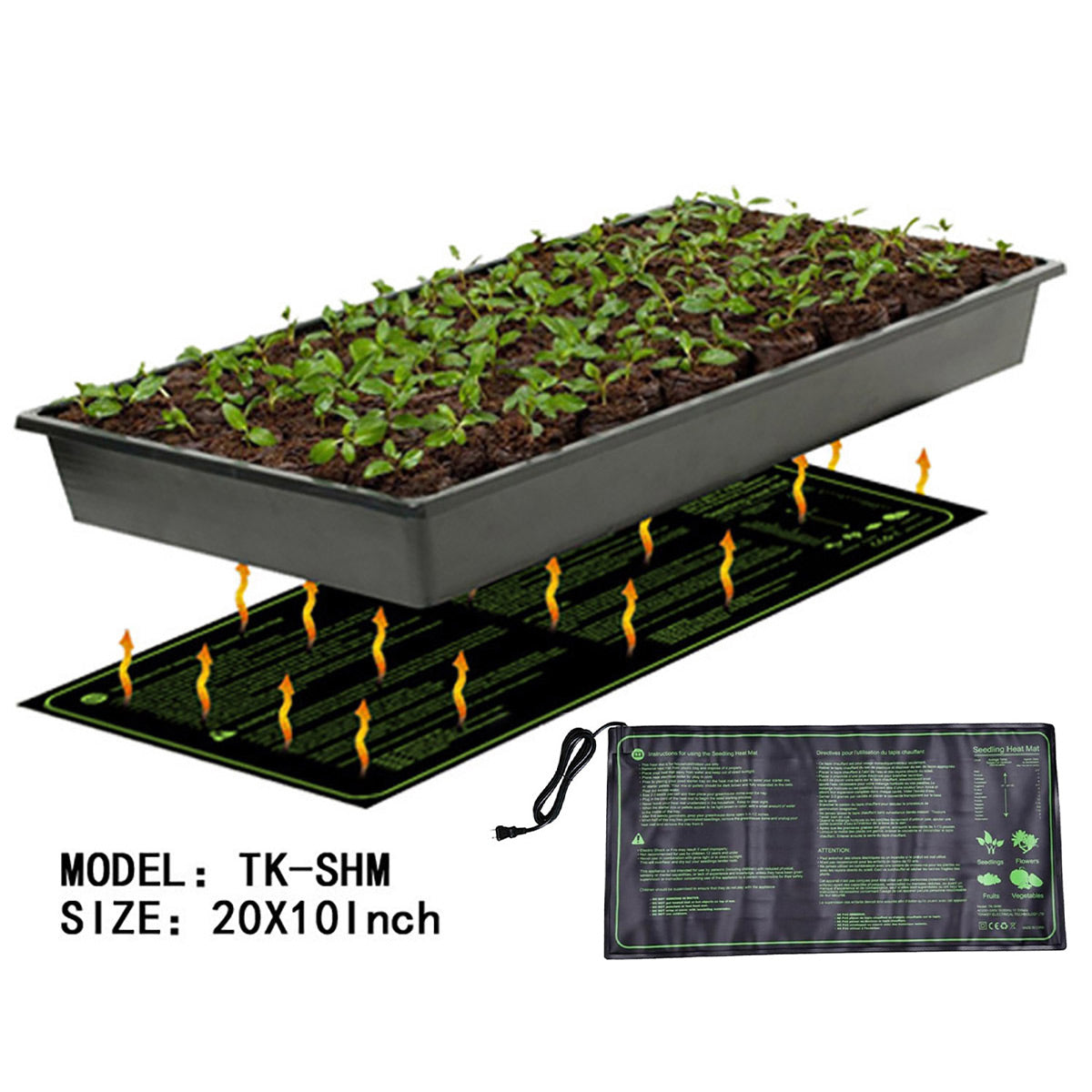 Waterproof Seedling Heat Mat ETL Certified Seed Germination Pad Plant Growth - 48*20in 5