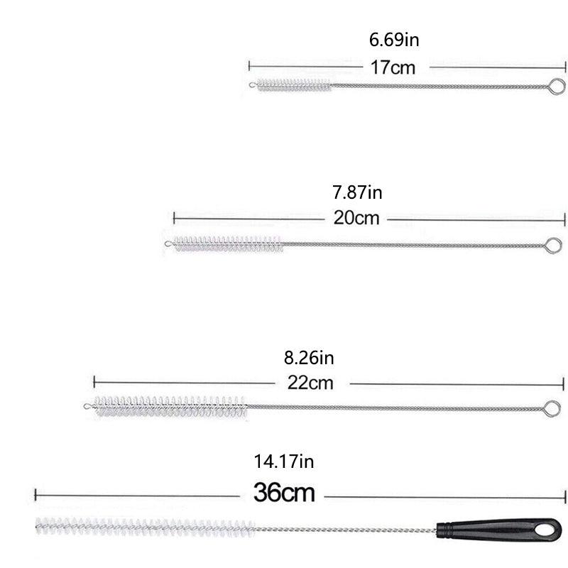 8 Pcs Nylon Straw Brush Set Cleaner Bottle Glass Tube Pipe Small Long Cleaning 3