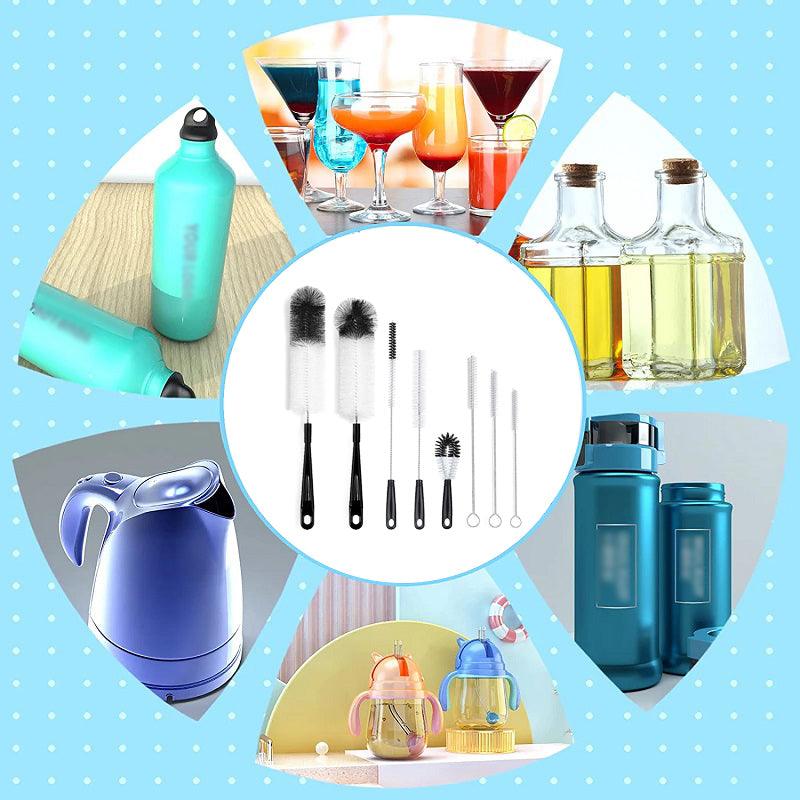 8 Pcs Nylon Straw Brush Set Cleaner Bottle Glass Tube Pipe Small Long Cleaning 4