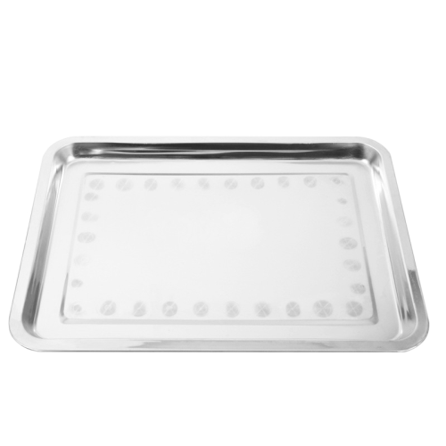 2X Stainless Steel Oblong Tray Plate Serving Tray Silver Dinner Food Kitchenware - 30X40CM 6